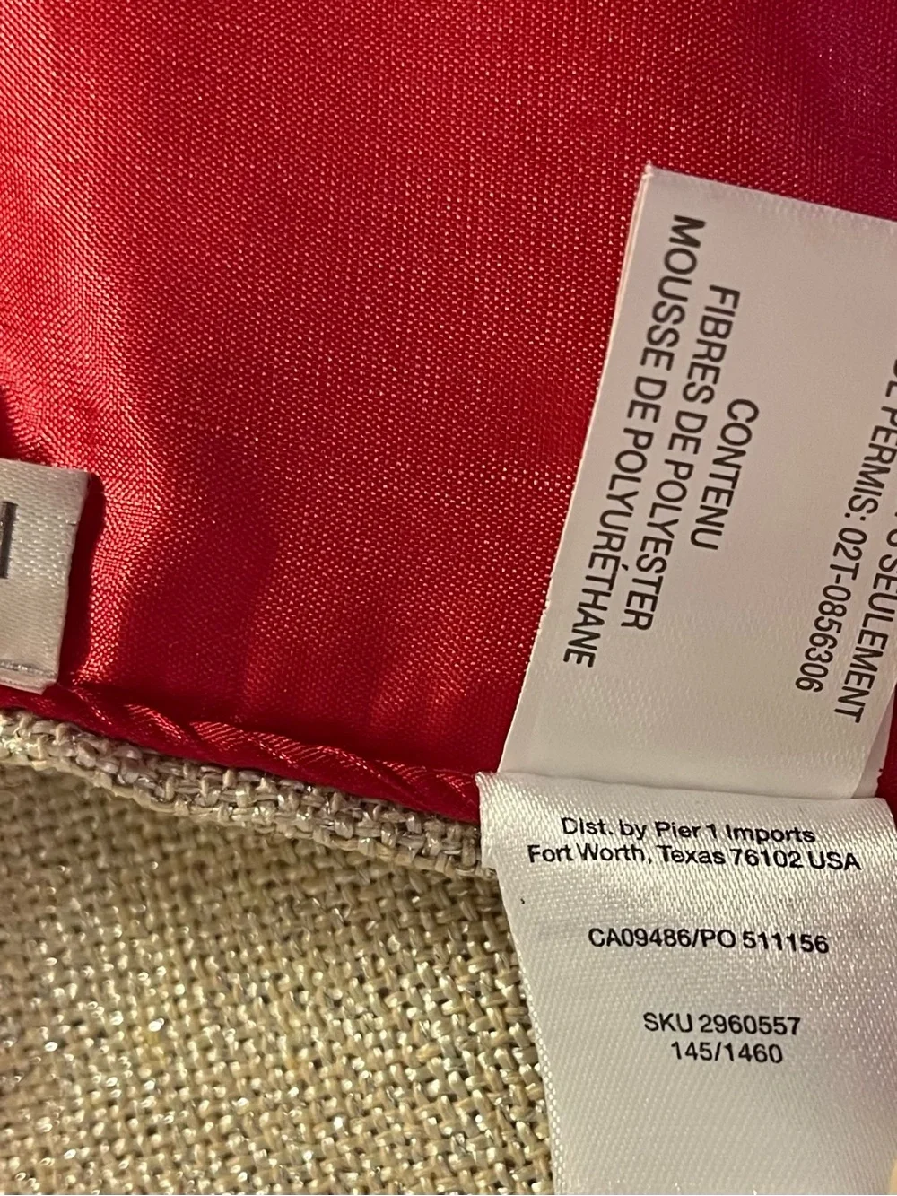 Pier 1 Woodland Reindeer Cream and Red Plaid Rustic Christmas Tree Skirt